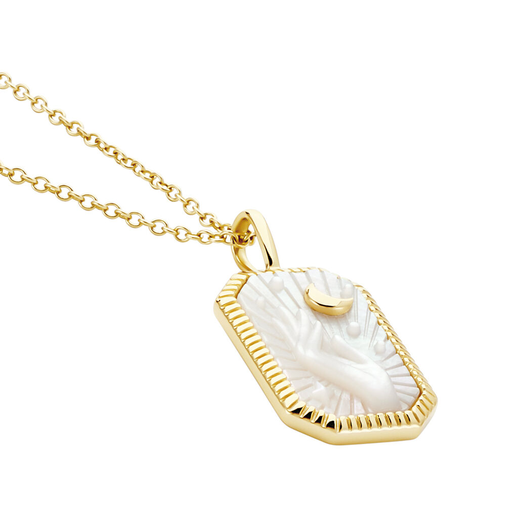Collier Goddess Argent Doré Nacre