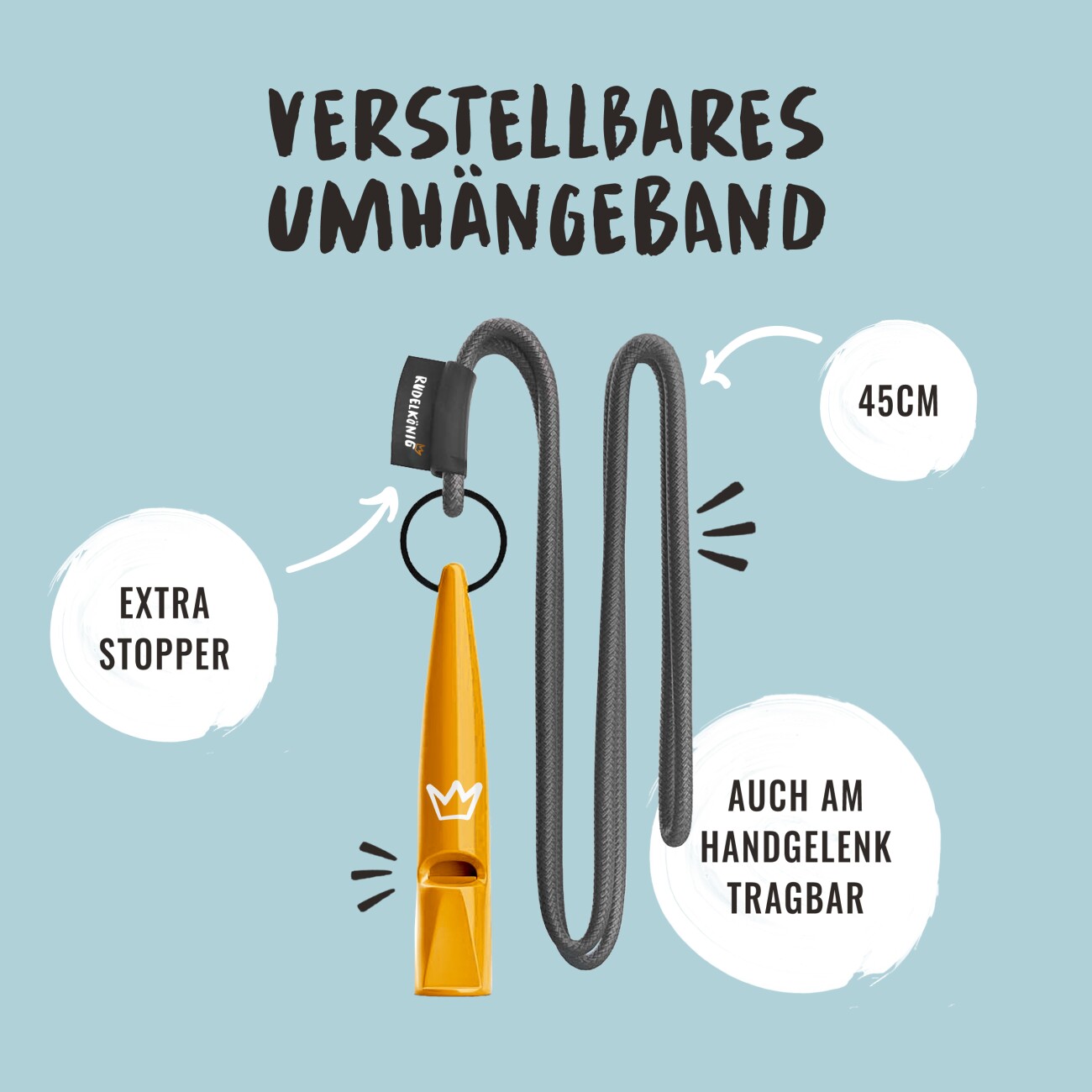 Rudelkönig Hundepfeife – Trainingshilfe für jeden Rückruf orange