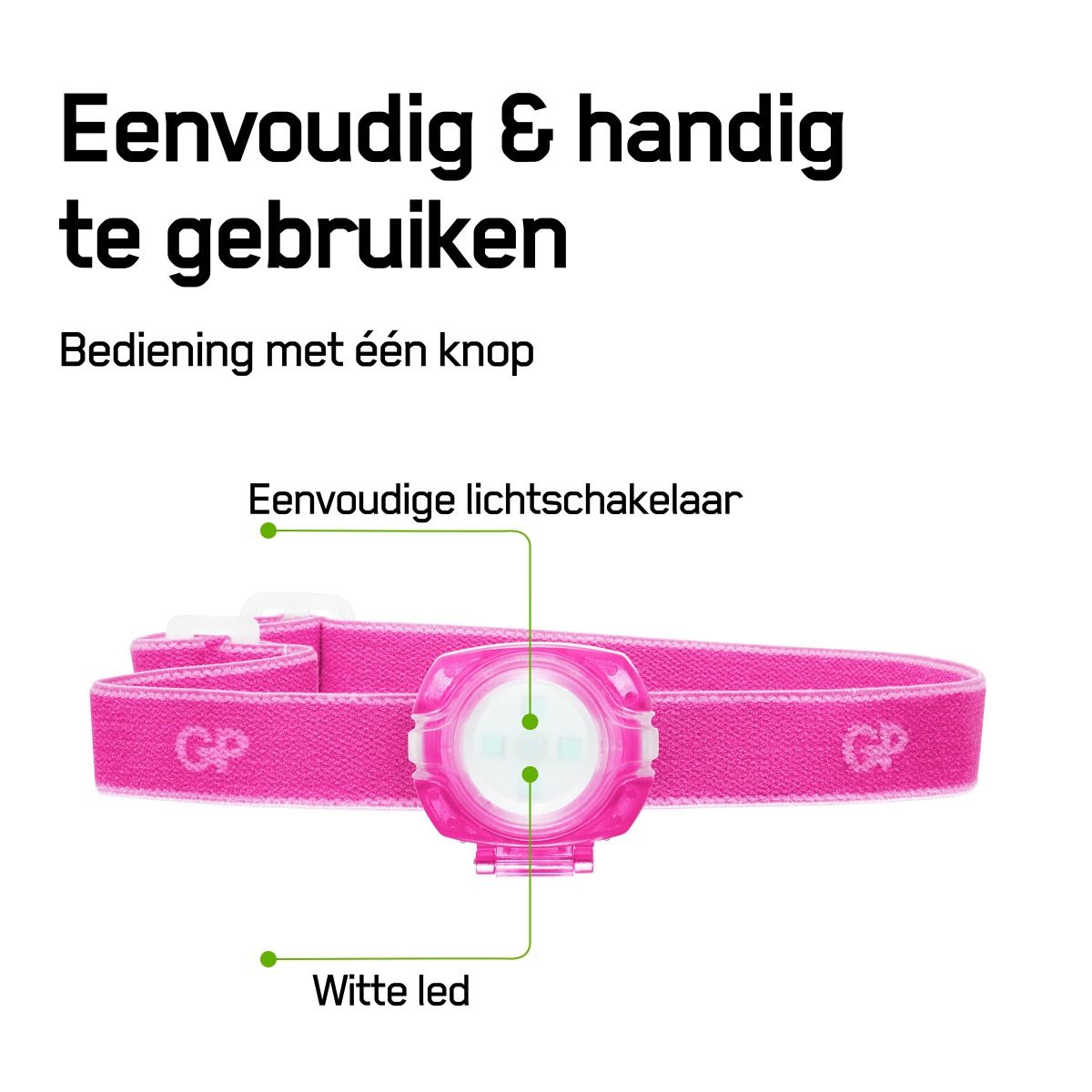 GP CH31 40 lumen hoofdlamp - Pink