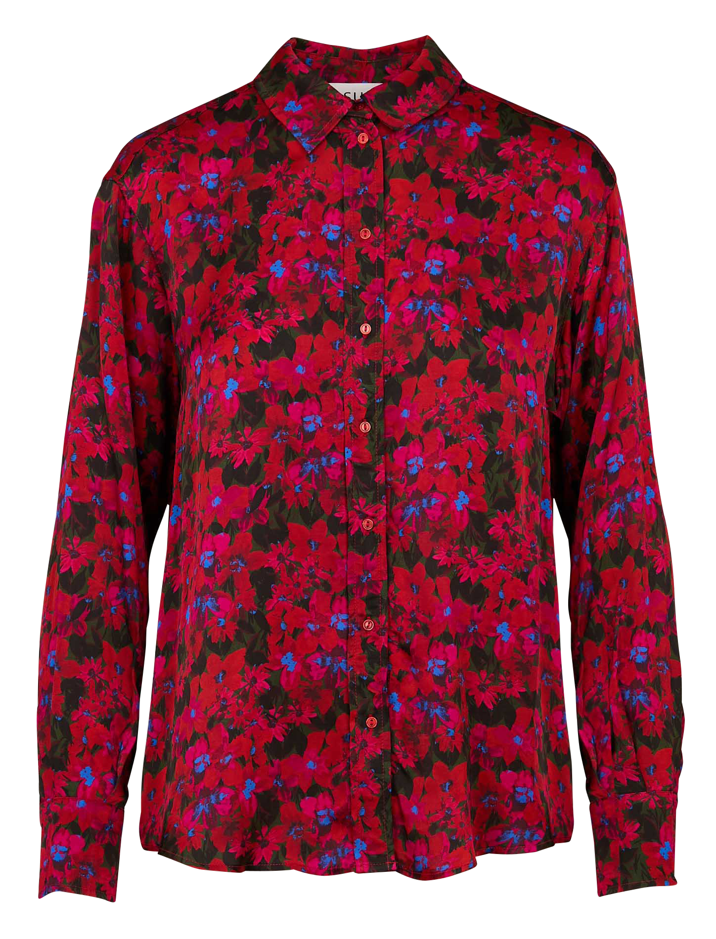 CAMILIANA - Chemise col classique droite imprimée | Rouge