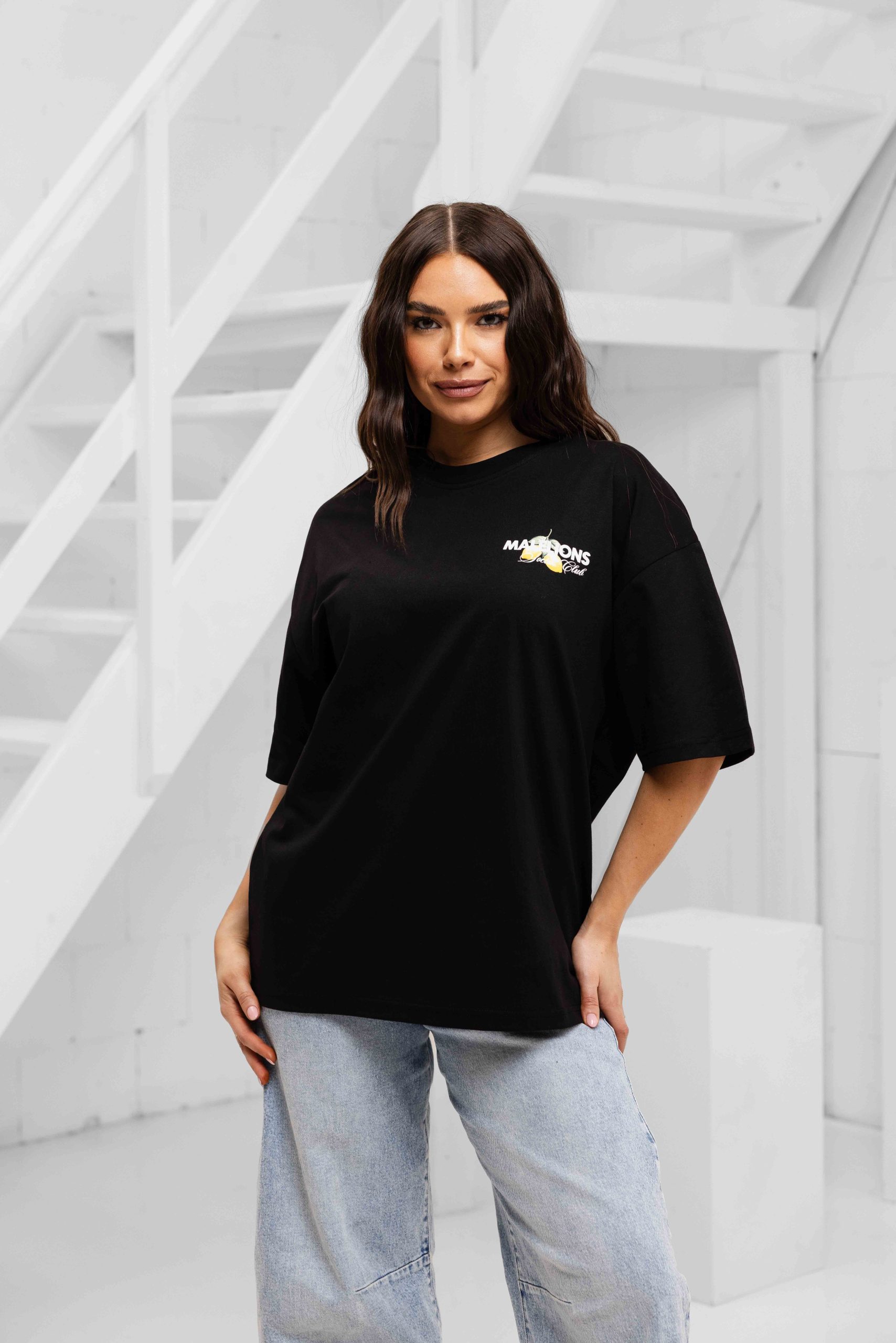 Malelions Limone Di Capri T-Shirt Dames Zwart