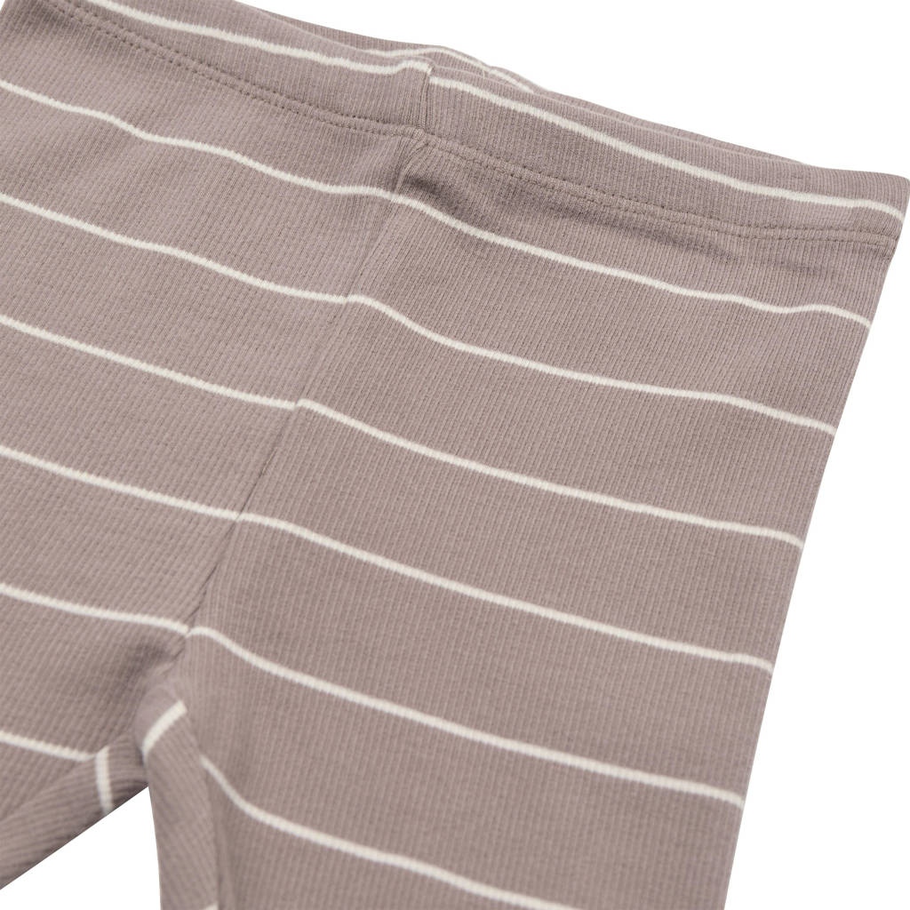 Sofie Schnoor baby gestreepte slim fit broek taupe/wit