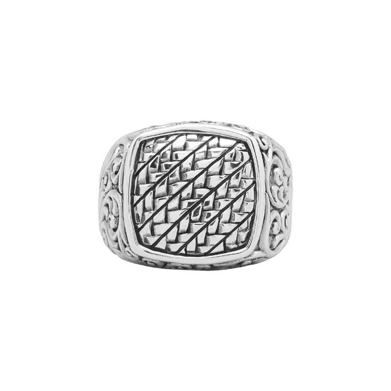 Bague Chevalière Homme Argent Motifs Tribal Et Géométrique