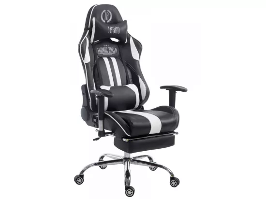 Chaise de bureau - Similicuir - Noir / Blanc - Limit