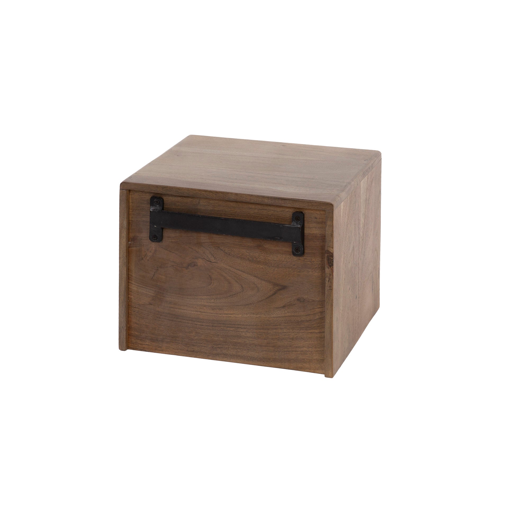Hoyz Collection - Nachtkastje Zwevend Open Vak 1 Lade - Acacia Bruin
