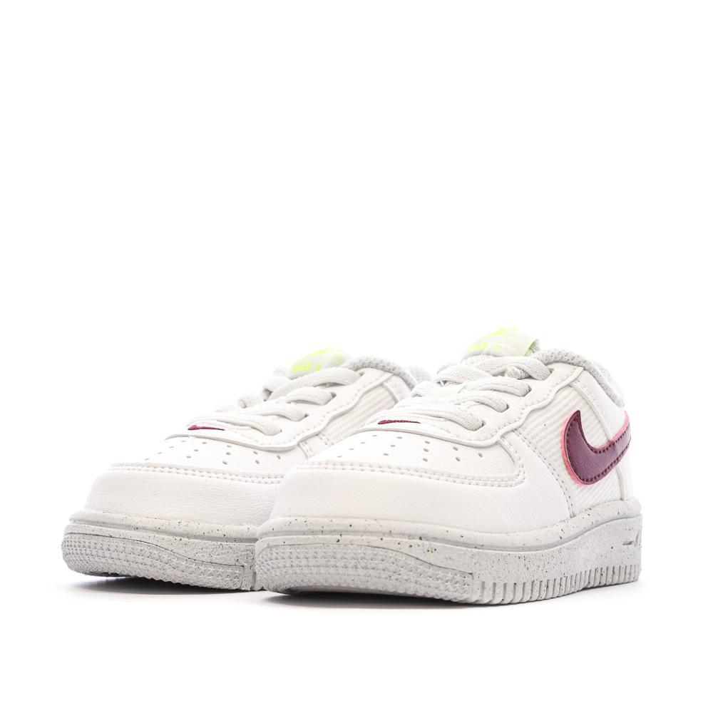 Nike Baskets Blanche/Bordeaux Fille Nike Force 1 Crater Classic