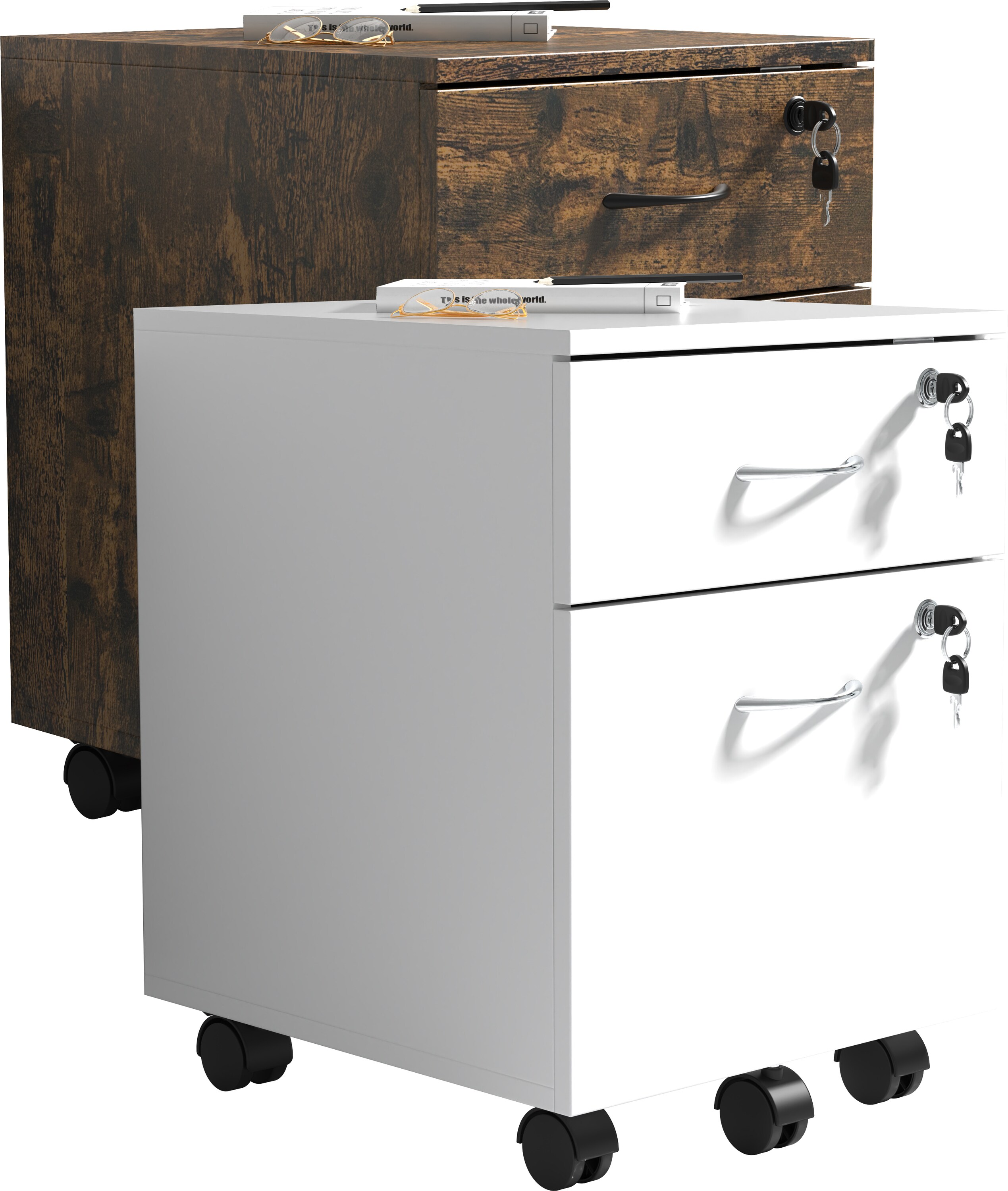 VCM Rollcontainer Beistellcontainer Bürocontainer Rollen rollbar Schublade Hängeregistratur Baula M