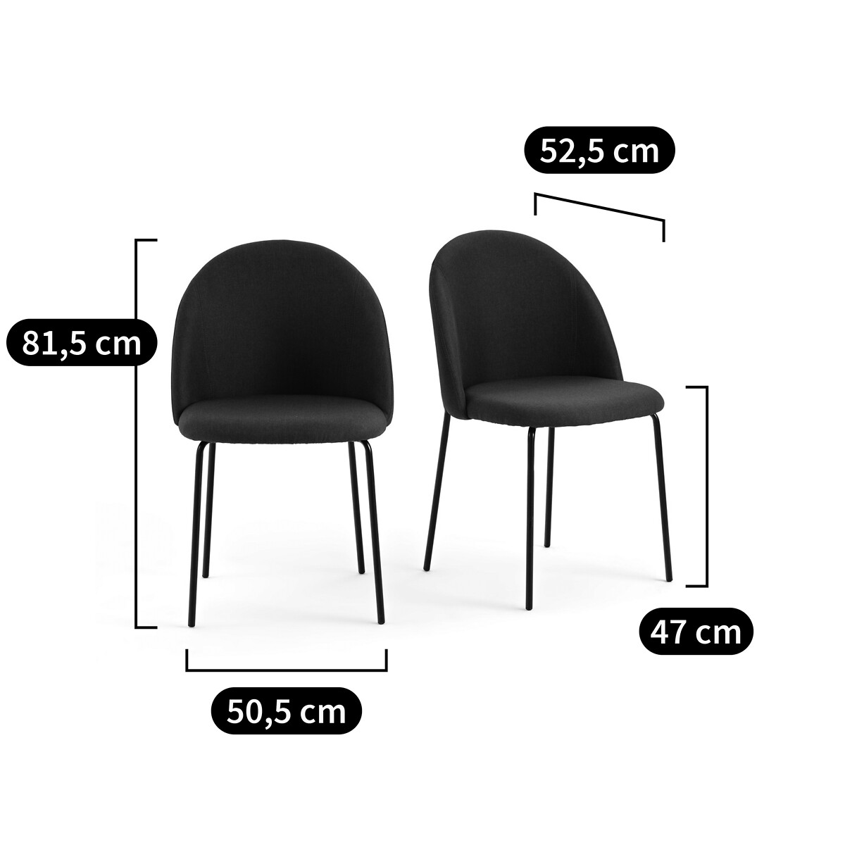 LA REDOUTE INTERIEURS<br>Conjunto de 2 cadeiras Nordie