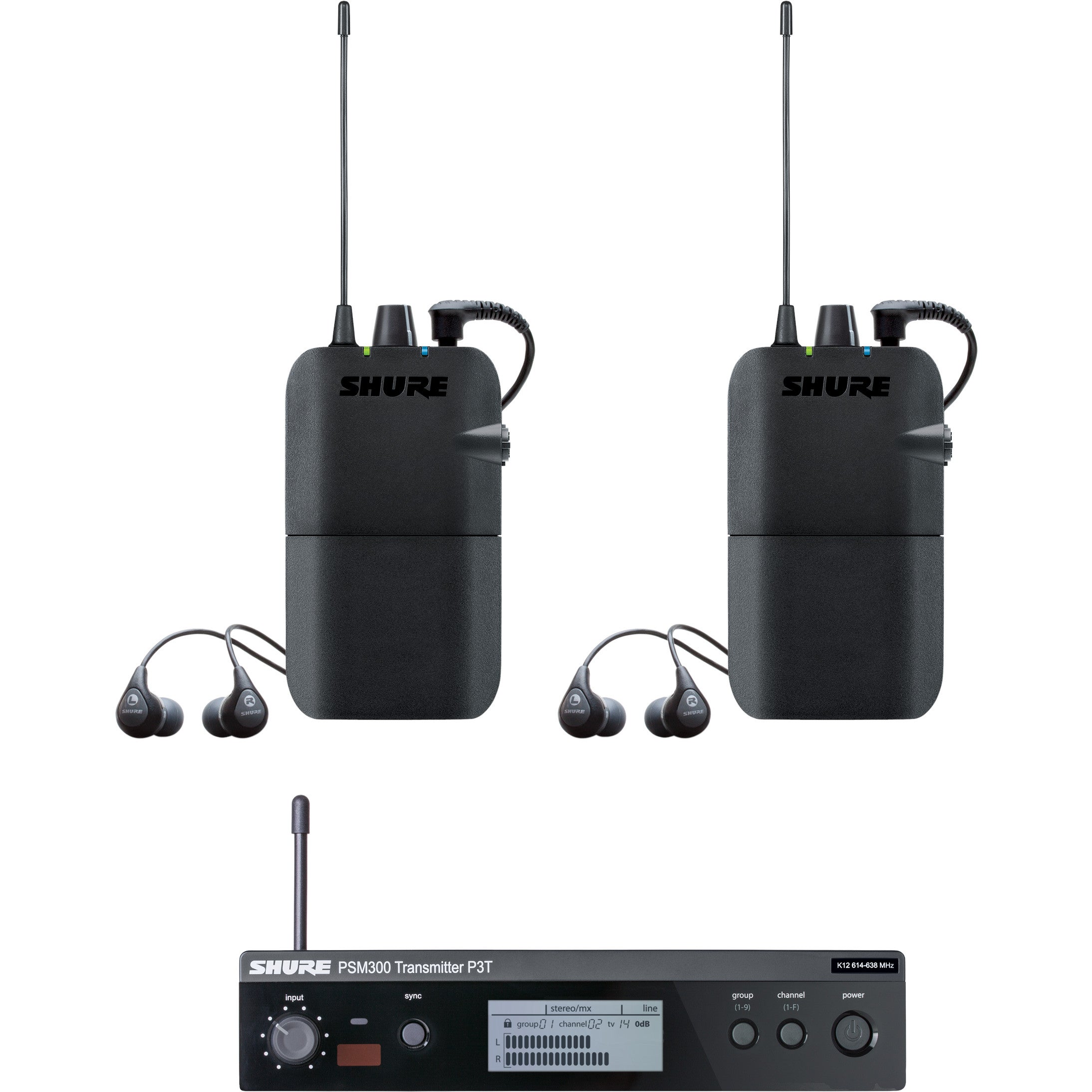 Shure PSM300 Twin Pack Stereo in-ear monitoring (T11: 863-865 MHz)