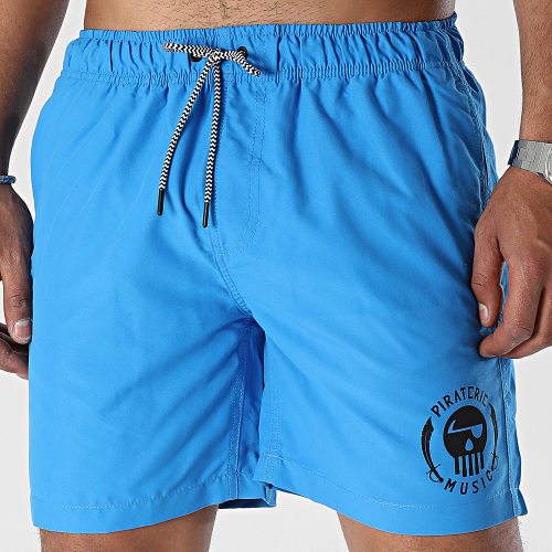 Short De Bain Logo Bleu Noir