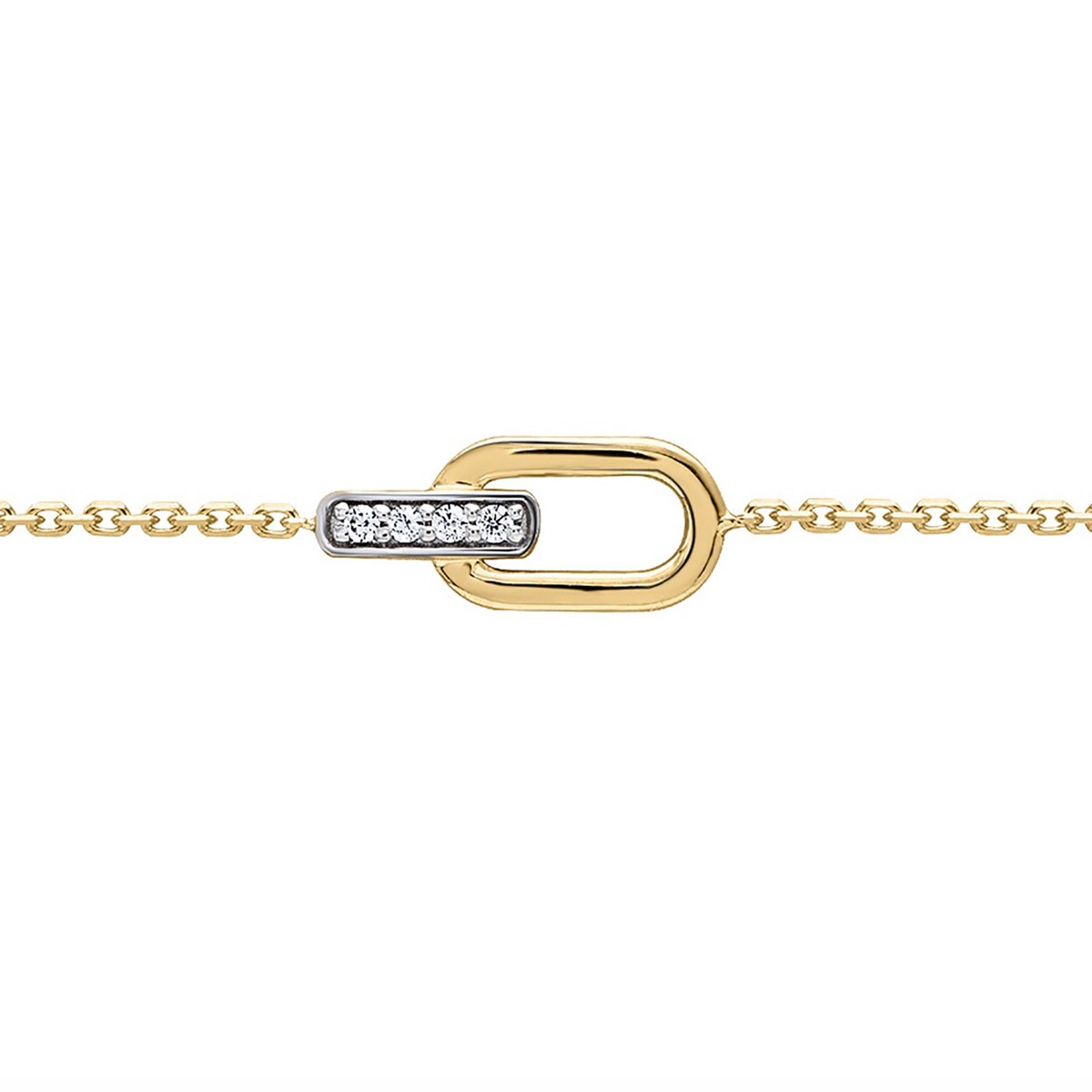 Bracelet Brillaxis or jaune pierres blanches