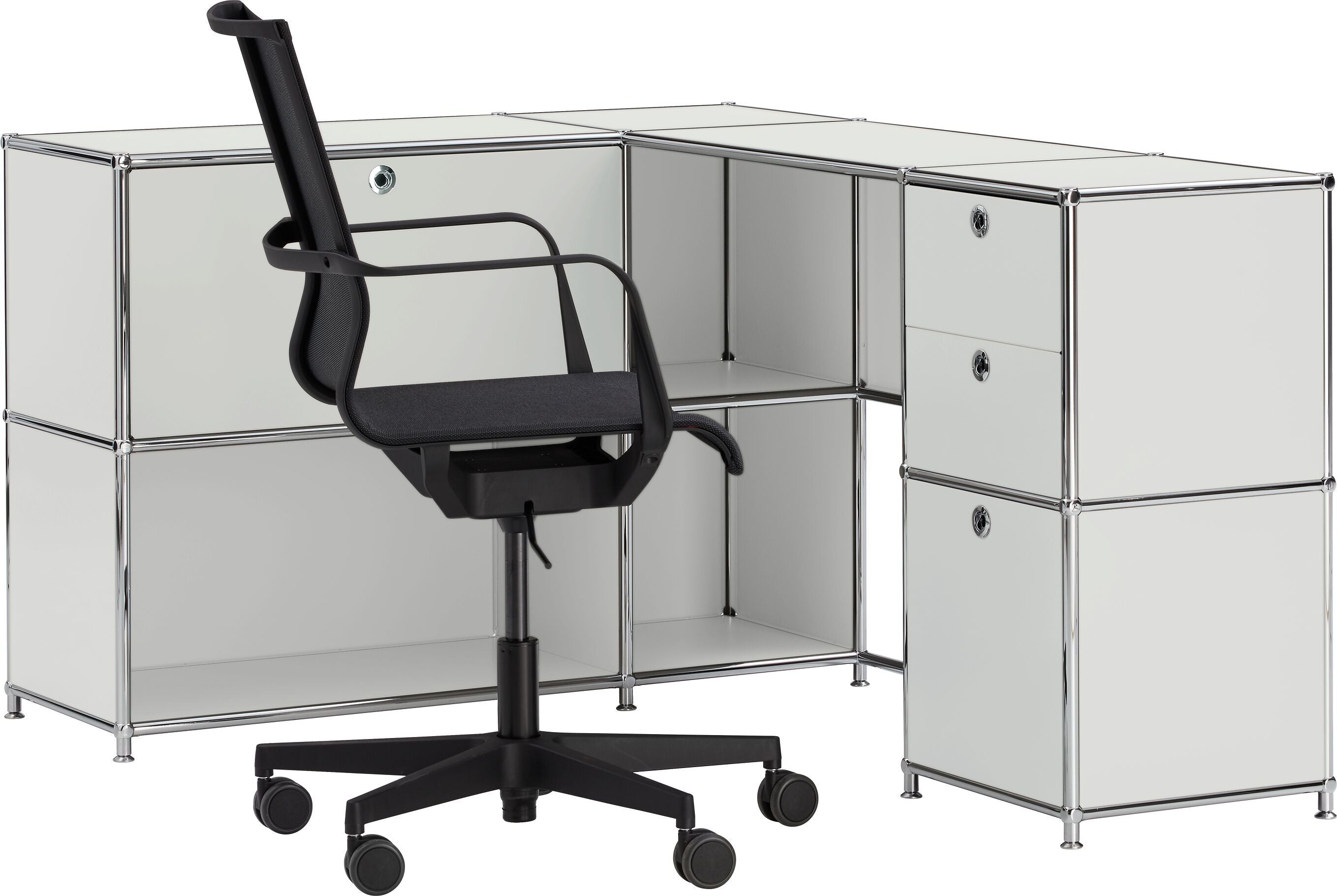 FLEXCUBE Eckschreibtisch - Hellgrau / B: 152.0 cm x T: 115.0 cm x H: 80.0 cm