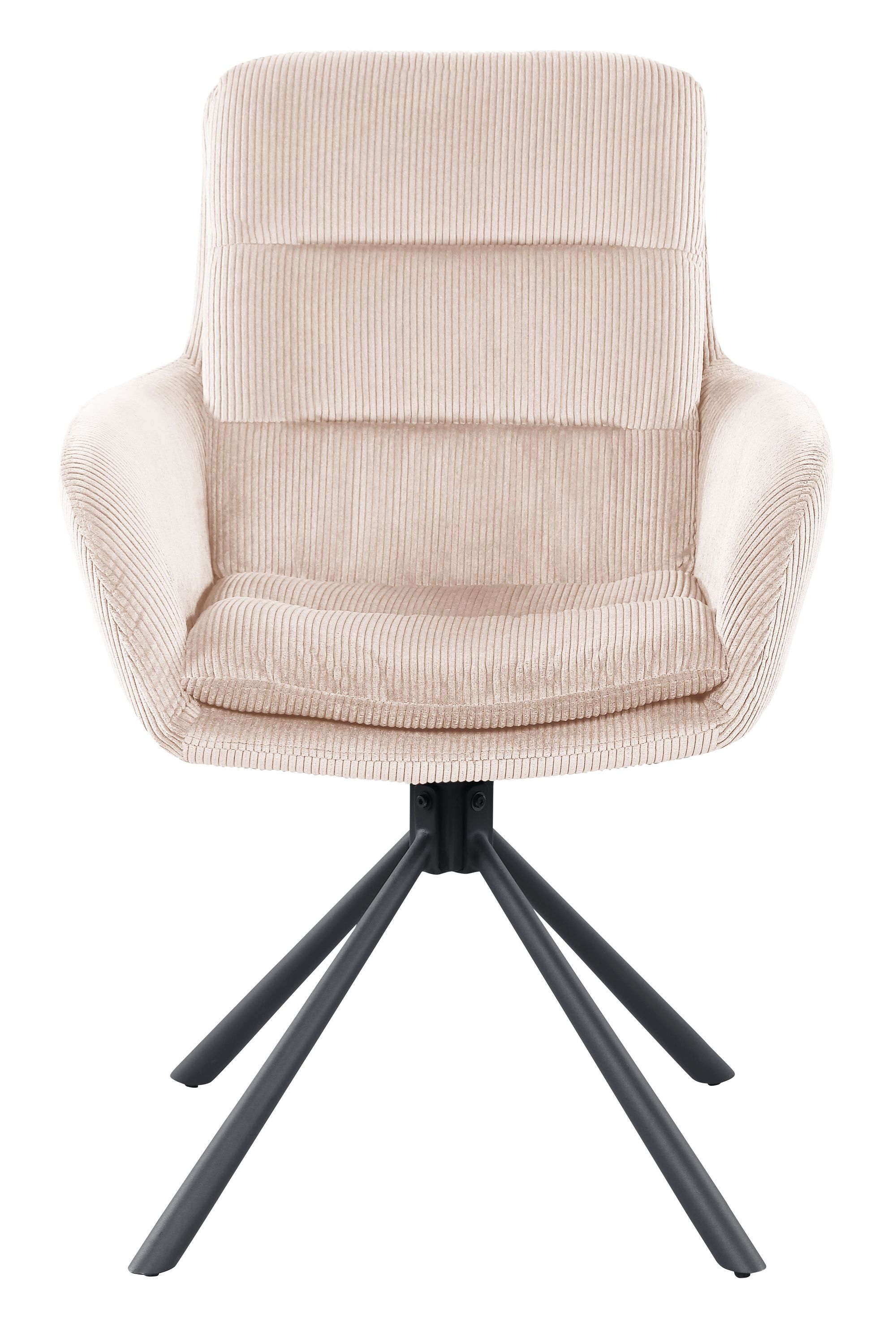 Armlehnstuhl Cord Optik beige Esszimmerstuhl Polsterstuhl Wohnzimmer Küche Stuhl