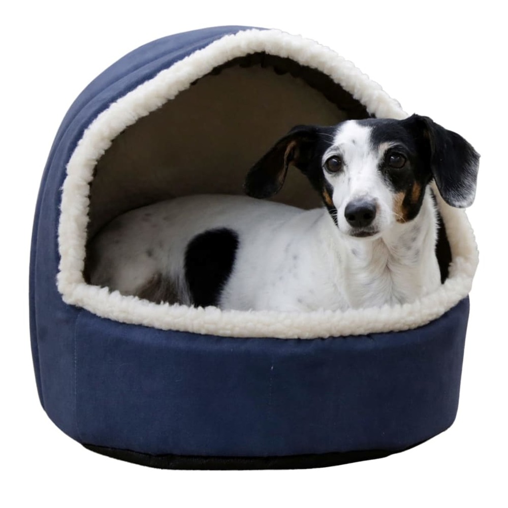 Grotte confortable d'animaux de compagnie angi 35x33x32 cm bleu