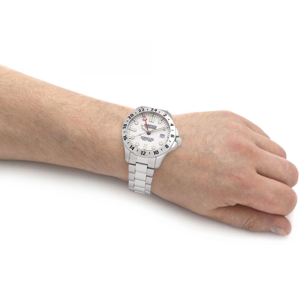 Depth Charge Stainless Steel White Dial Dive Watch
