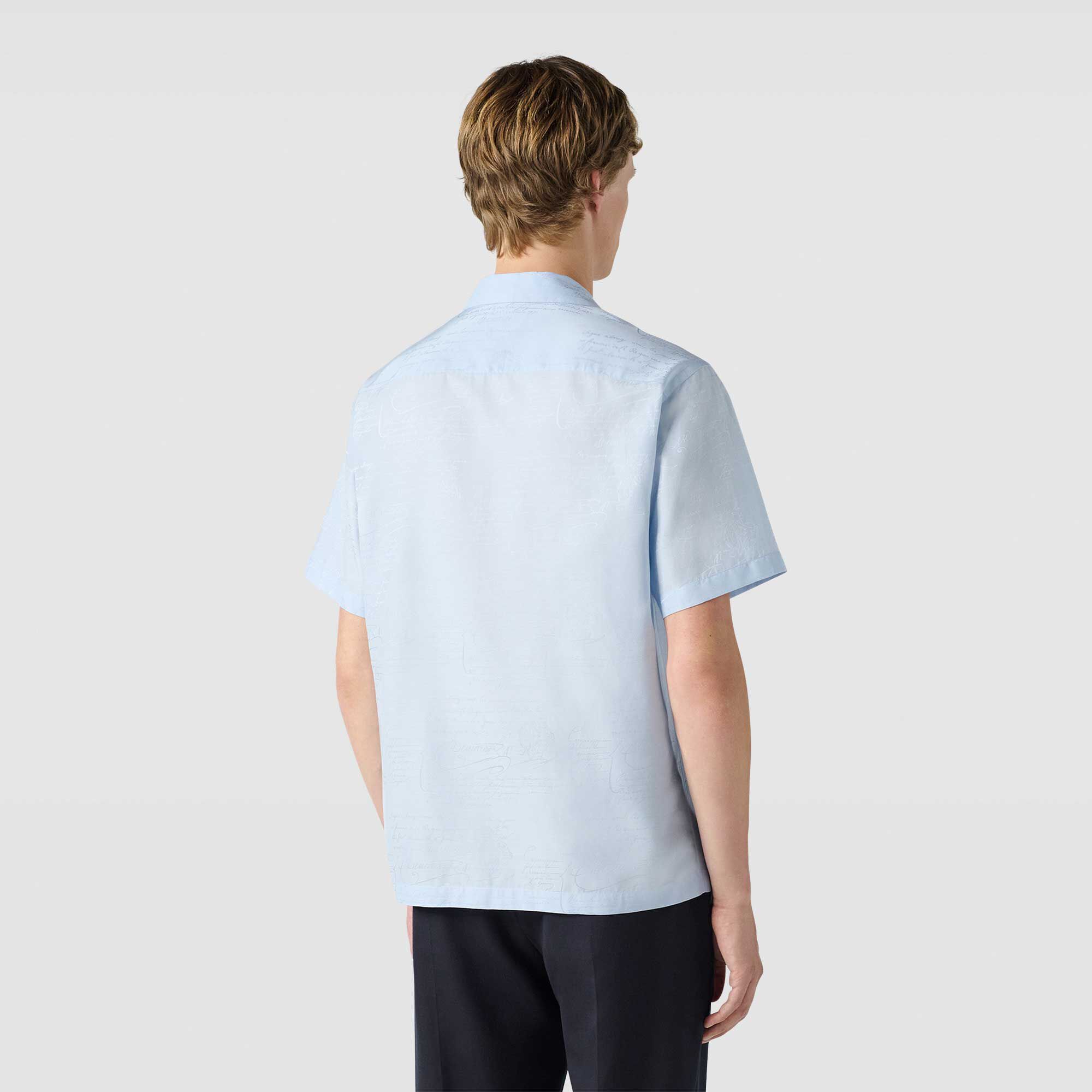Chemise À Manches Courtes En Coton Et Soie Avec Imprime