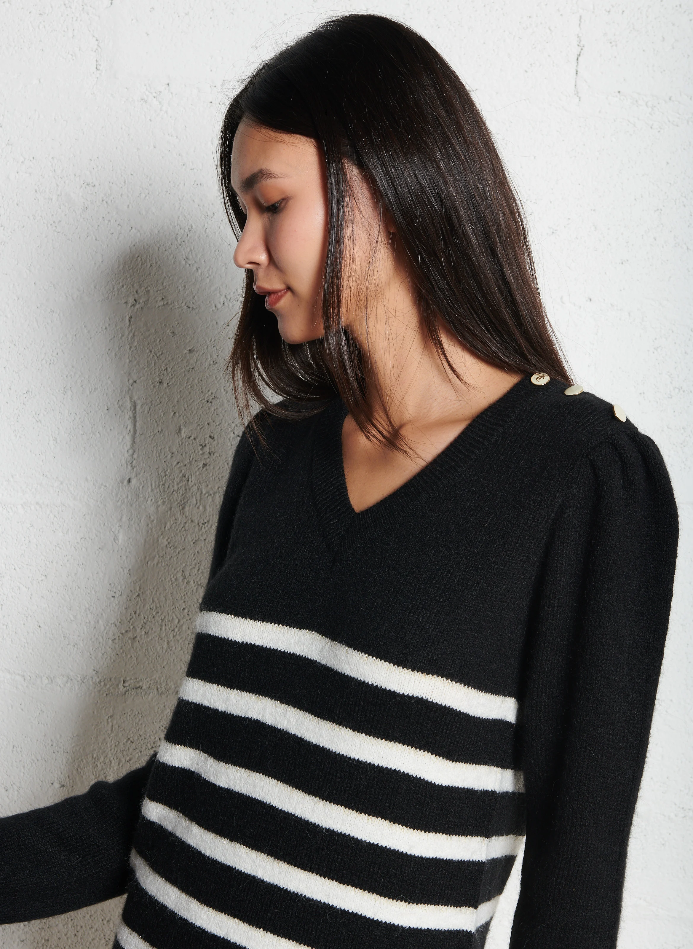 Pull col V | Noir