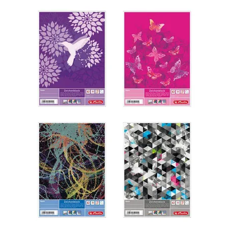 Herlitz Malblock 120gm² DIN A3, 5 Stück mit 4 verschiedenen Motive