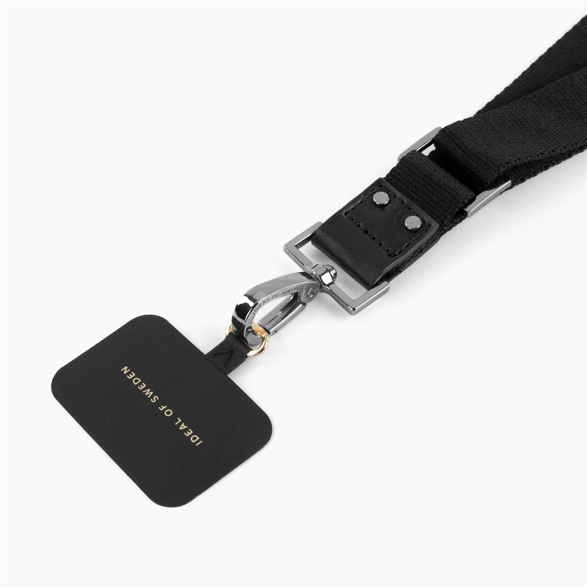(140cm) Universal Necklace Handykette Webbing Lanyard Recycled (IDWSMS23-01) - Schwarz / Silber