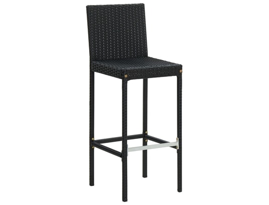 VIDAXL - Tabourets de bar avec coussins 6 pcs noir résine tressée