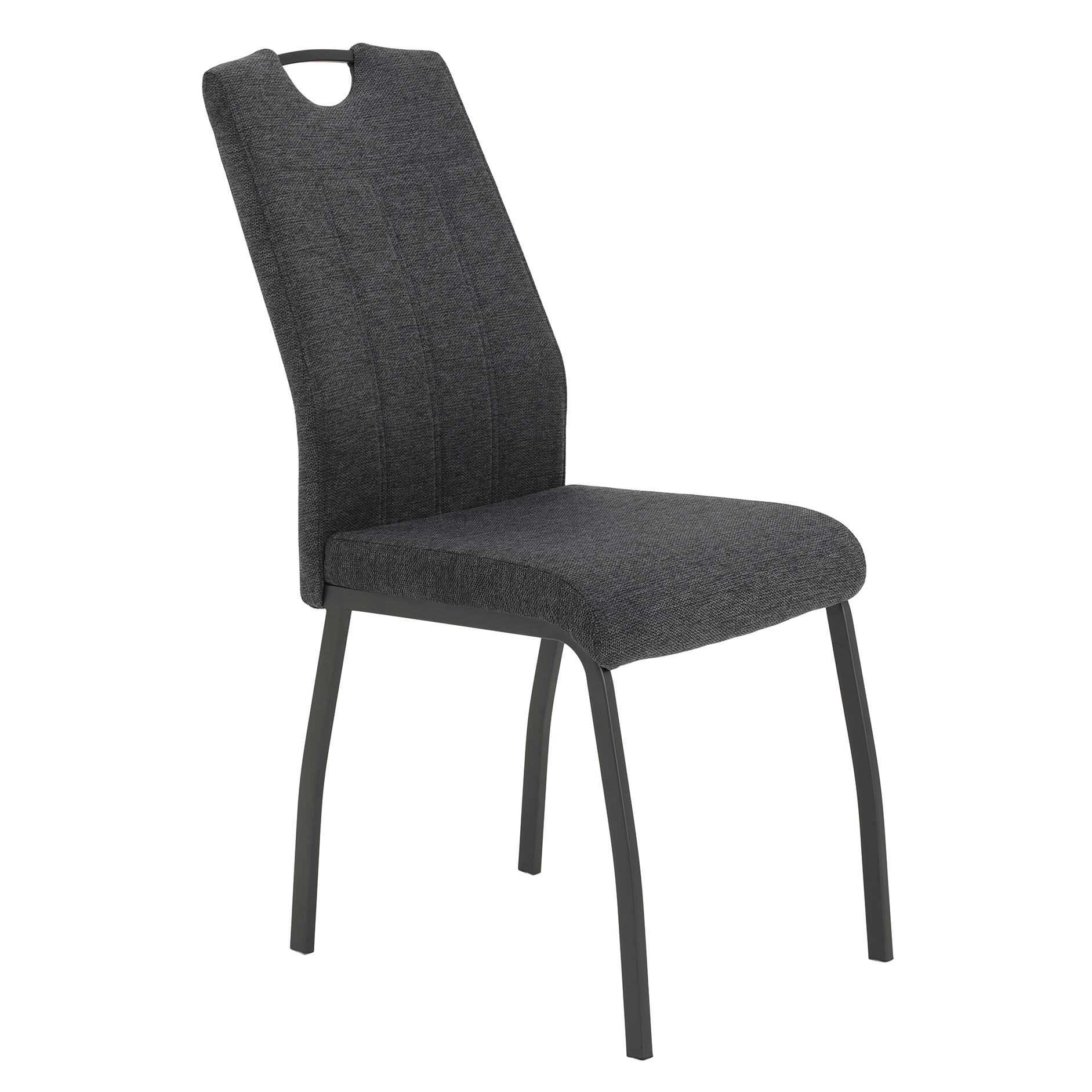 4er-Set Polsterstühle - anthrazit - Webstoff