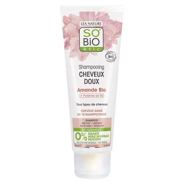 Shampoo So'Bio Étic Soft Hair com Amêndoa e Proteína de Arroz Orgânico 250ml