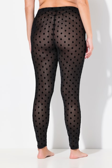 Strumpf-Leggings, Mesh, Flock-Punkte