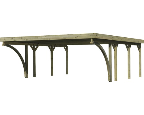 Dubbele carport Karibu Caan 2 variant C 598x673 cm drukgeïmpregneerd