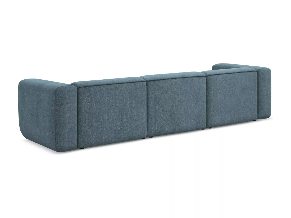Canapé modulable 4 places en tissu chenille - jeans - EKAHI