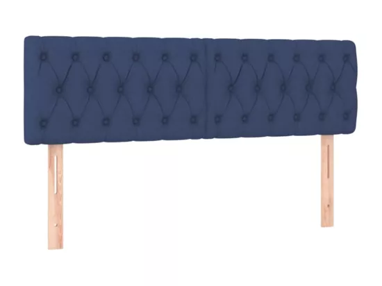 Sommier tapissier avec matelas et LED Bleu 140x190 cm Tissu