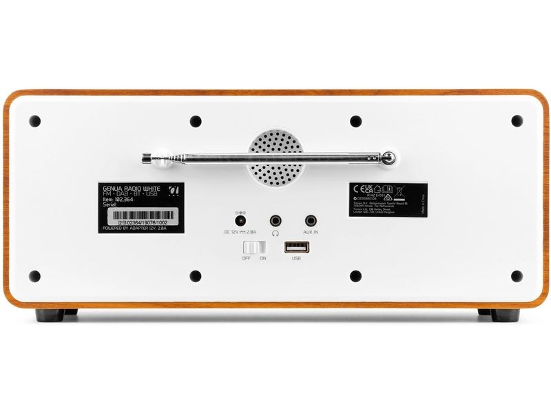 Audizio DAB  Radio Genua Weiss DAB  Radio mit Stereo Lautsprecher und Bluetooth