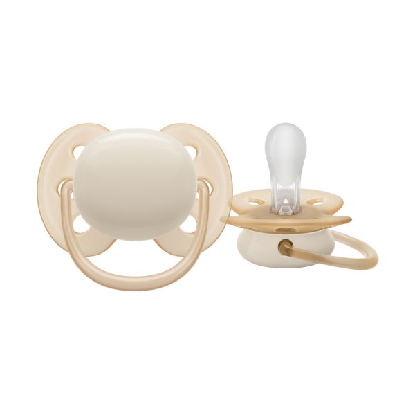 Philips Avent Ultra Soft Fopspeen - 0-6 Mnd - Beige/Groen - 2 Stuks