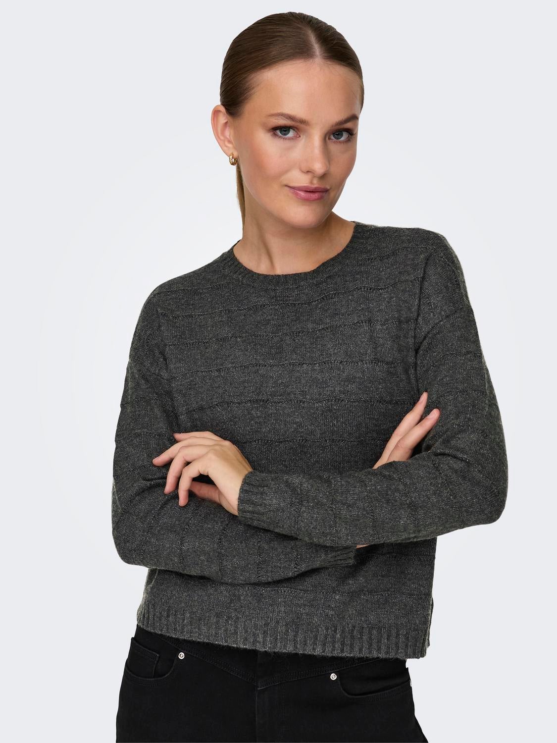 ONLKATIA Strickpullover Dark Grey Melange