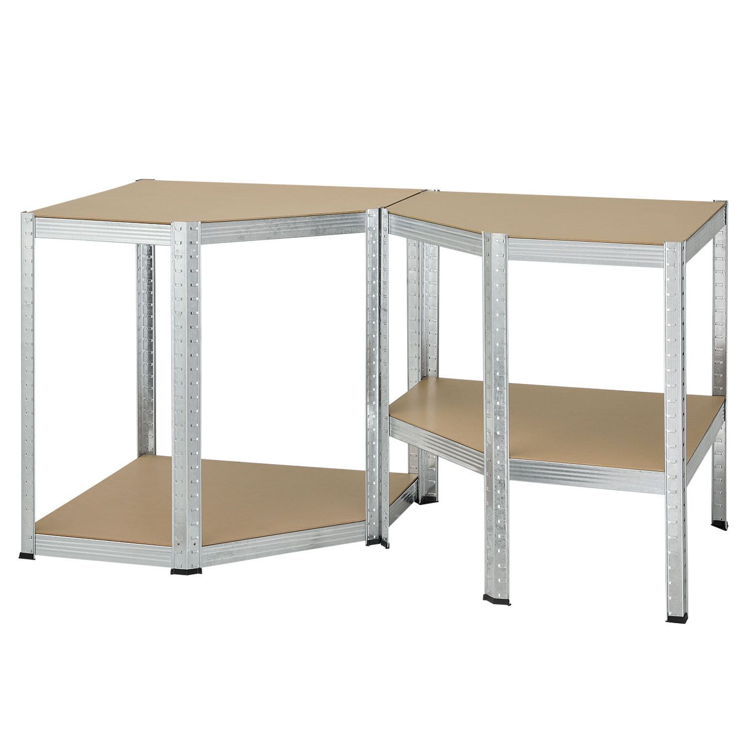 Juskys Lageregal Corner Easy 160 x 75 x 40-75 cm | 320 kg | 4 Böden | Schwerlastregal Metall