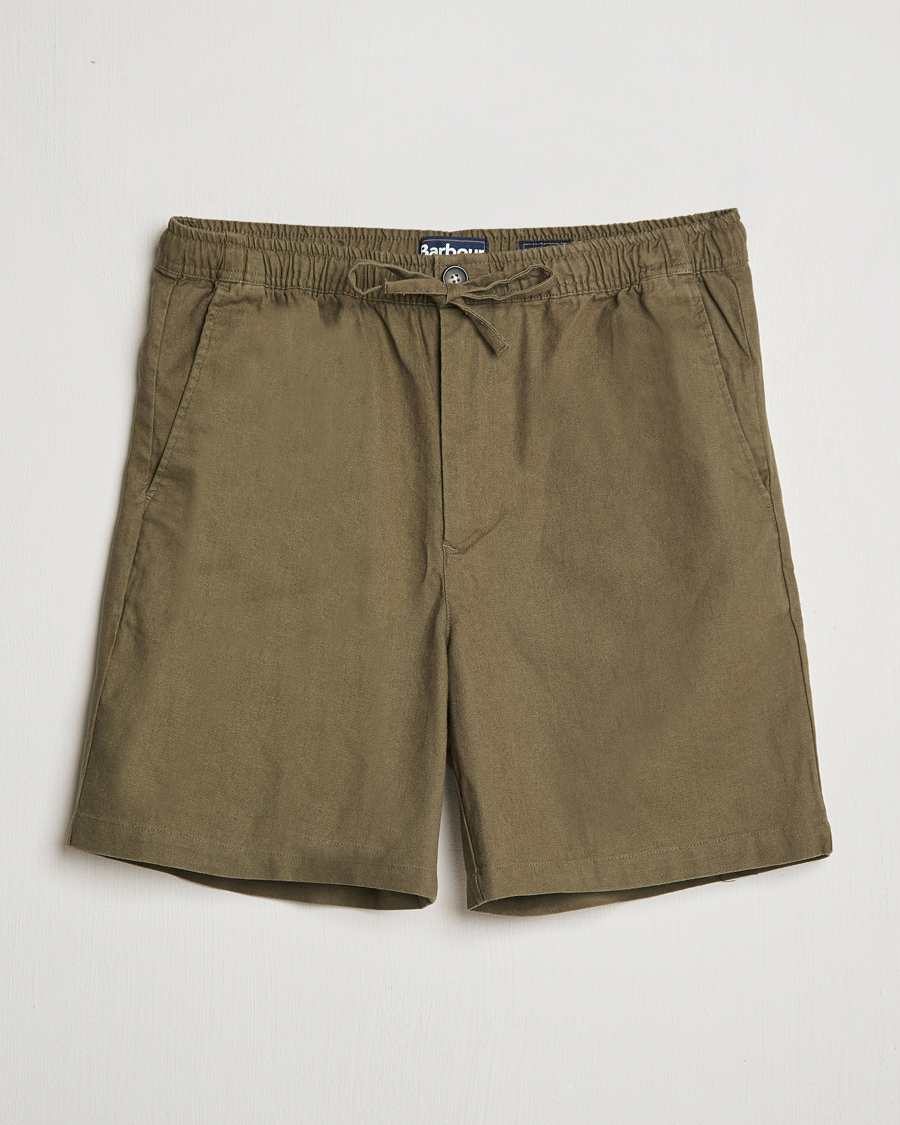 Barbour Lifestyle Cotton/Linen Relaxed Shorts Light Sage