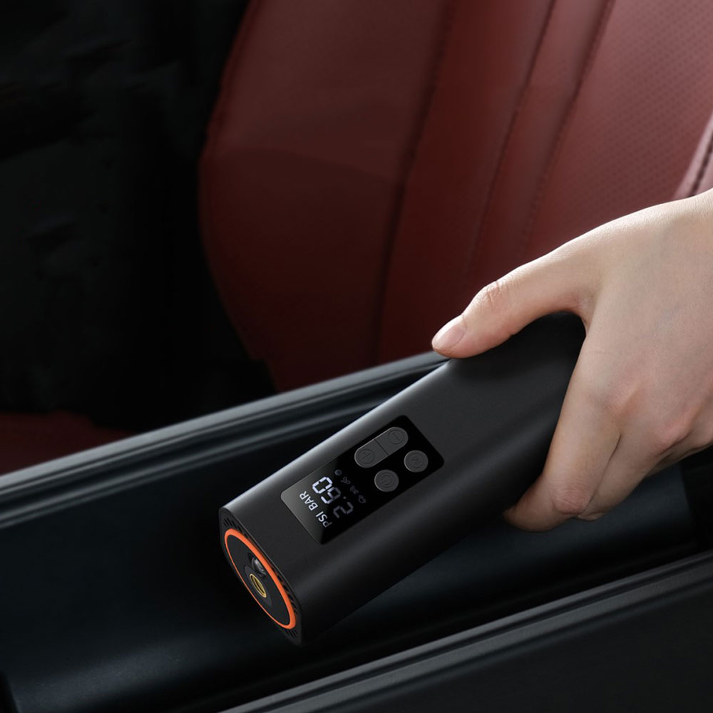 2in1 Elektrische Auto Reifen Pumpe Luftkompressor Druckmesser mit LED Display - Schwarz