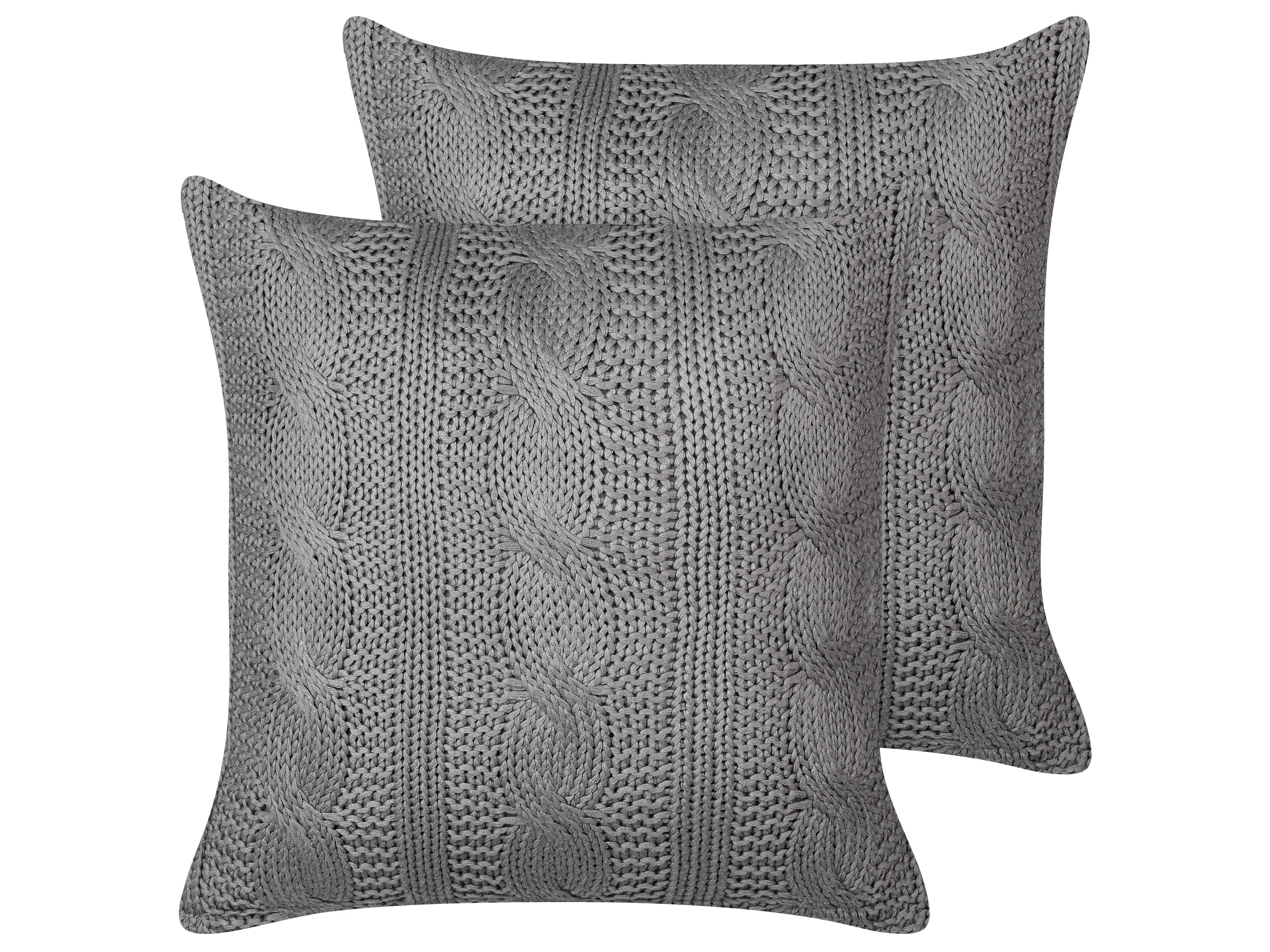 Set van 2 sierkussens CONSTYLIS Katoen 45 x 45 cm Donkergrijs effen