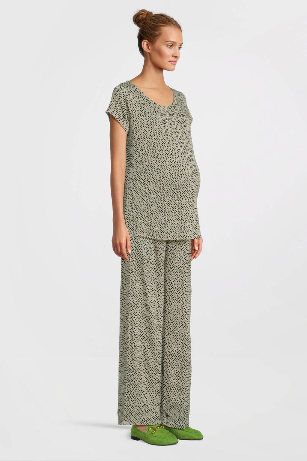 ONLY MATERNITY zwangerschapstop OLMPAULINE met stippen ecru/zwart