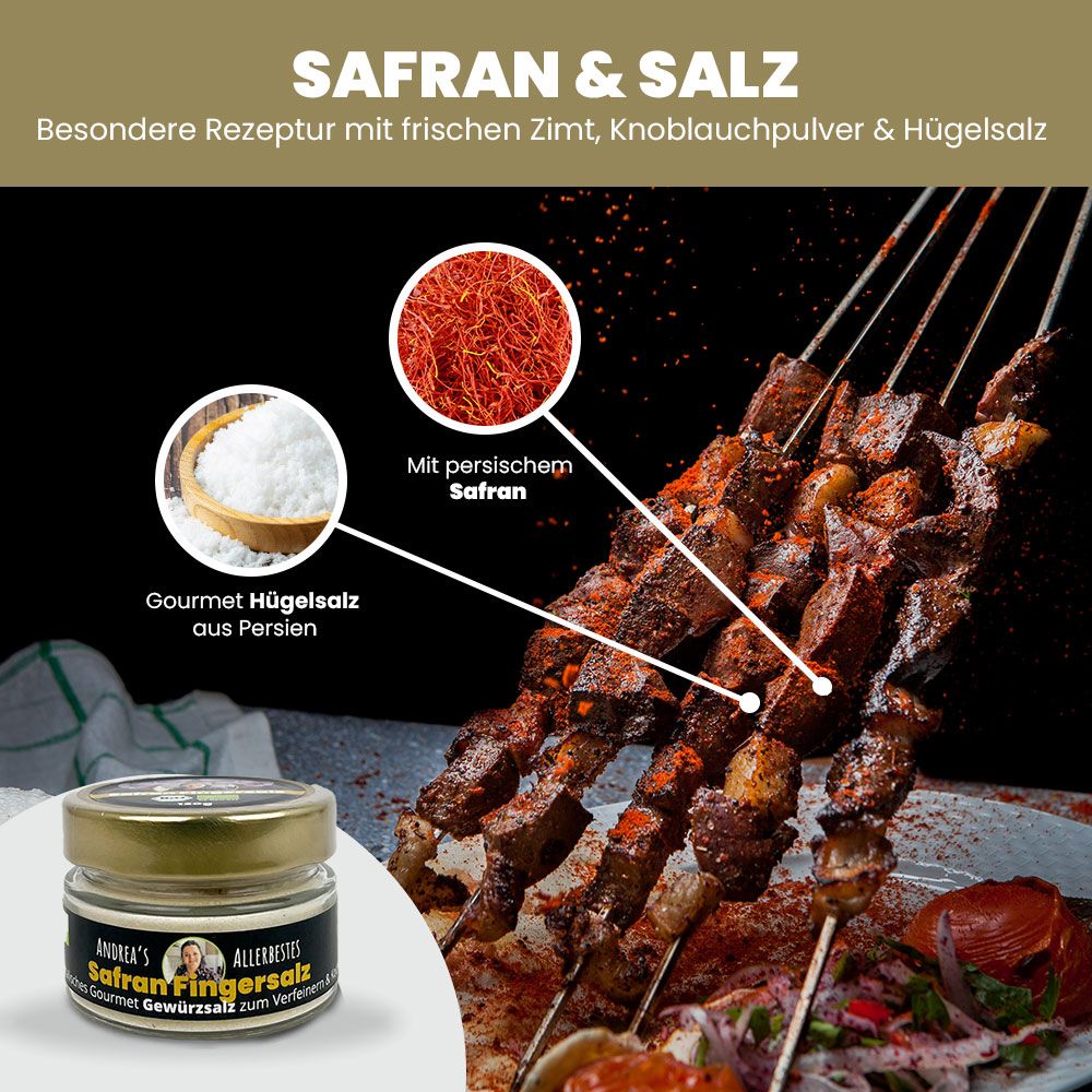 SANUUS® Gourmet Bio Safran Gewürzsalz zum Kochen & Verfeinern