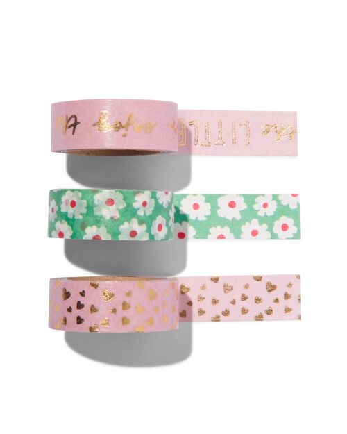 3 rouleaux de ruban adhésif washi coeurs