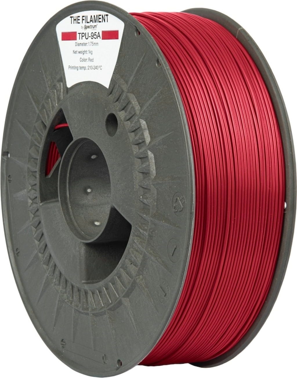 The Filament  TPU-95A Red, 1,75 mm / 1000 g    TPU mit Shore-Härte 95A für funktionale Anwendungen in Red