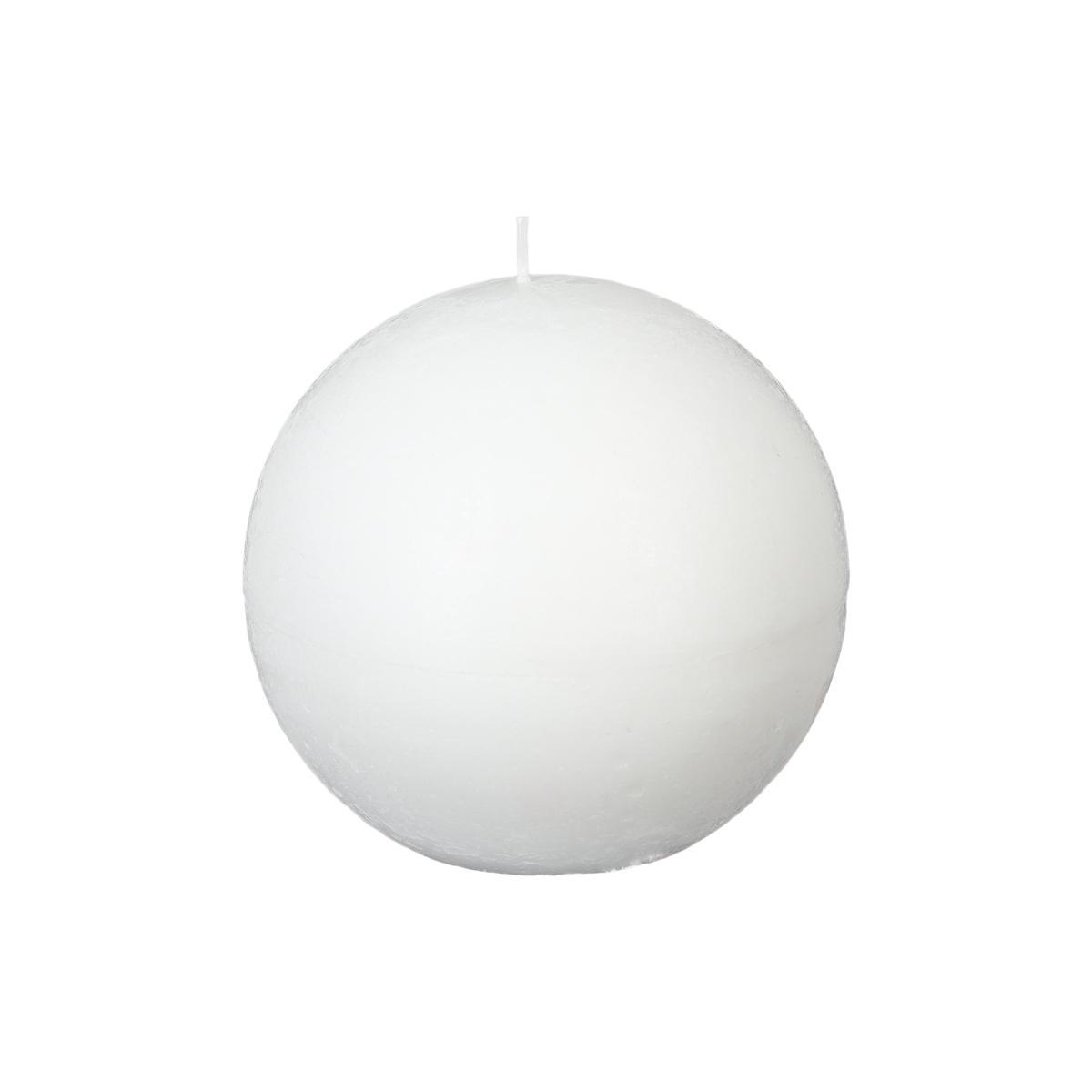 BOUGIE BOULE RUSTIC BLANC D.10CM