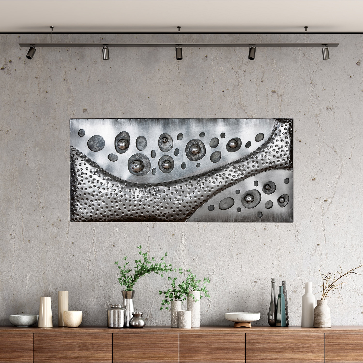 Casablanca by Gilde Metallbild »Bild rechteckig Callosti silberfarben H. 56 cm« 1 Stk. tlg.