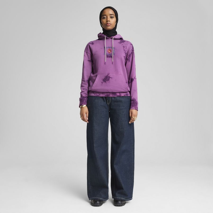 Puma WARDROBE ESS FLORAL PACK Kurzer figurbetonter Hoodie mit Waschung und Grafik