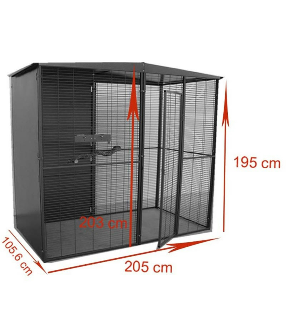 Volière de jardin pour perroquets de 2m²