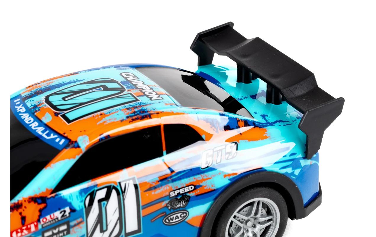 Auto Champion GT9 mit Licht, Blau/Orange, 1:22Ferngesteuerter Sportwagen mit Licht für Kinder ab 3 Jahren