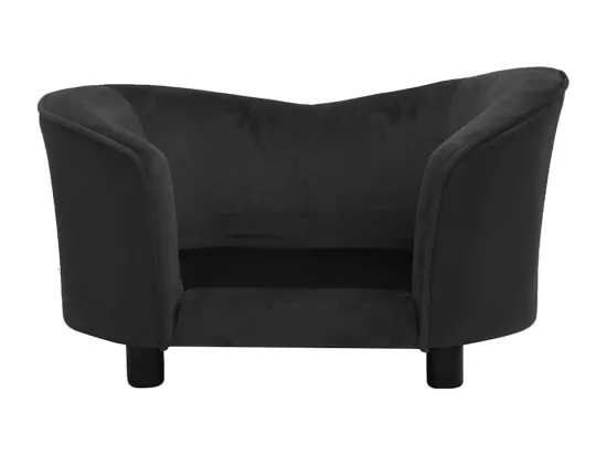 Canapé pour chien Noir 69x49x40 cm Peluche et similicuir