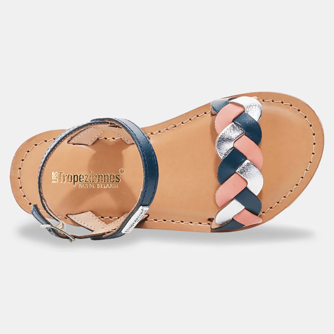 Les Tropeziennes Sandales en Cuir Bonbon bleu/multicolore