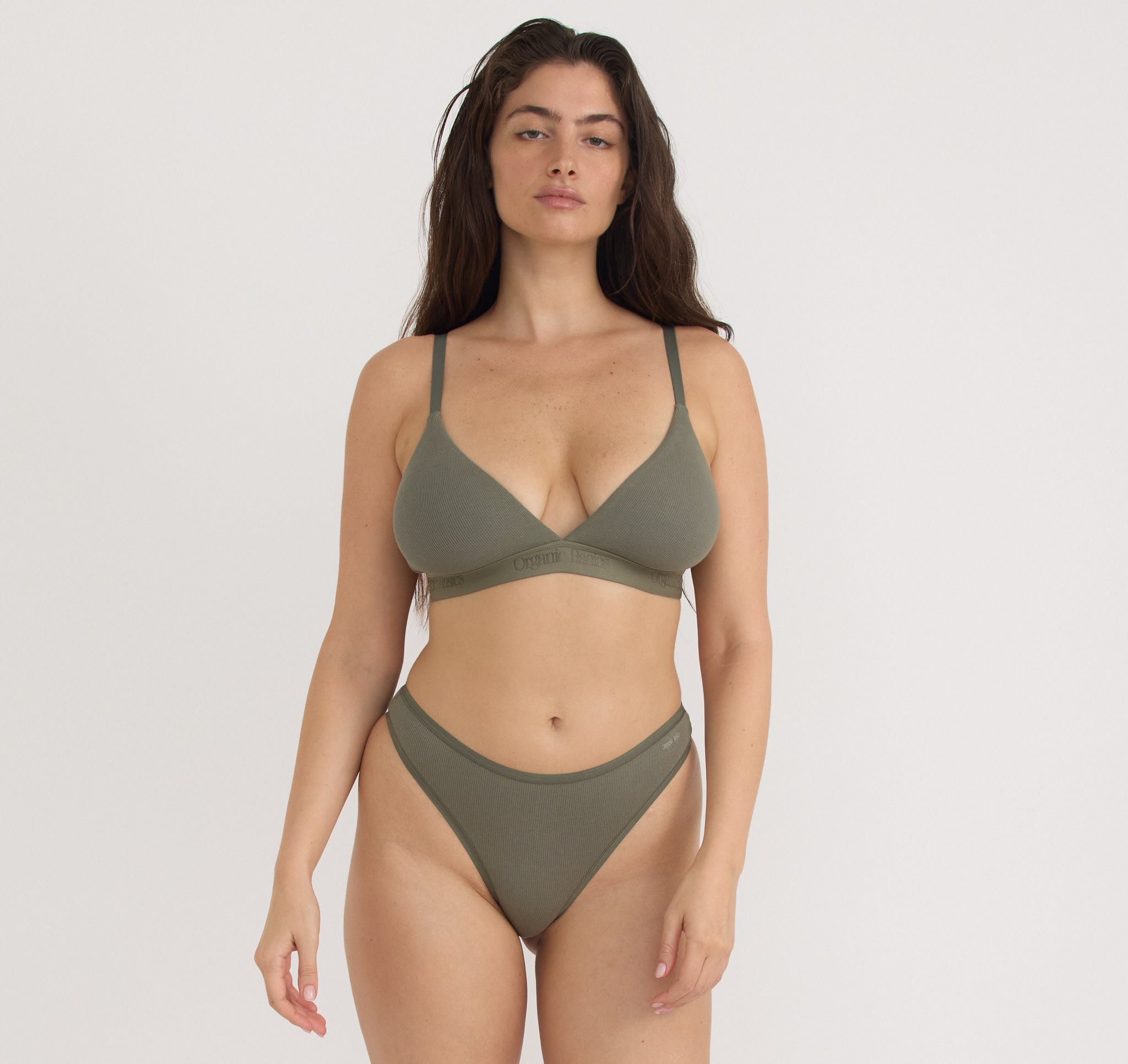 ORGANIC COTTON<br>Core Rib Triangle Bralette