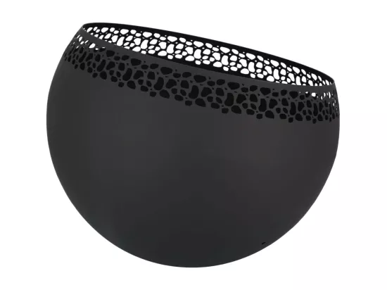 Brasero sphère design en métal Noir - ajouré pois
